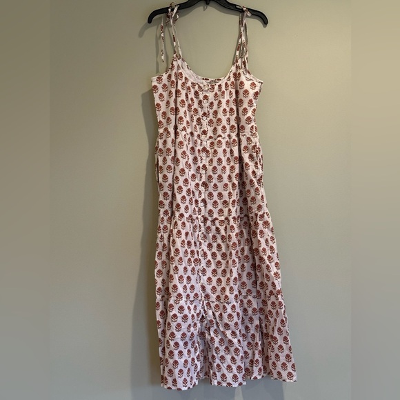 NWT Marea by Liz joy Siesta tiered sleeveless floral beach dress Shell Bordeaux - Picture 6 of 7